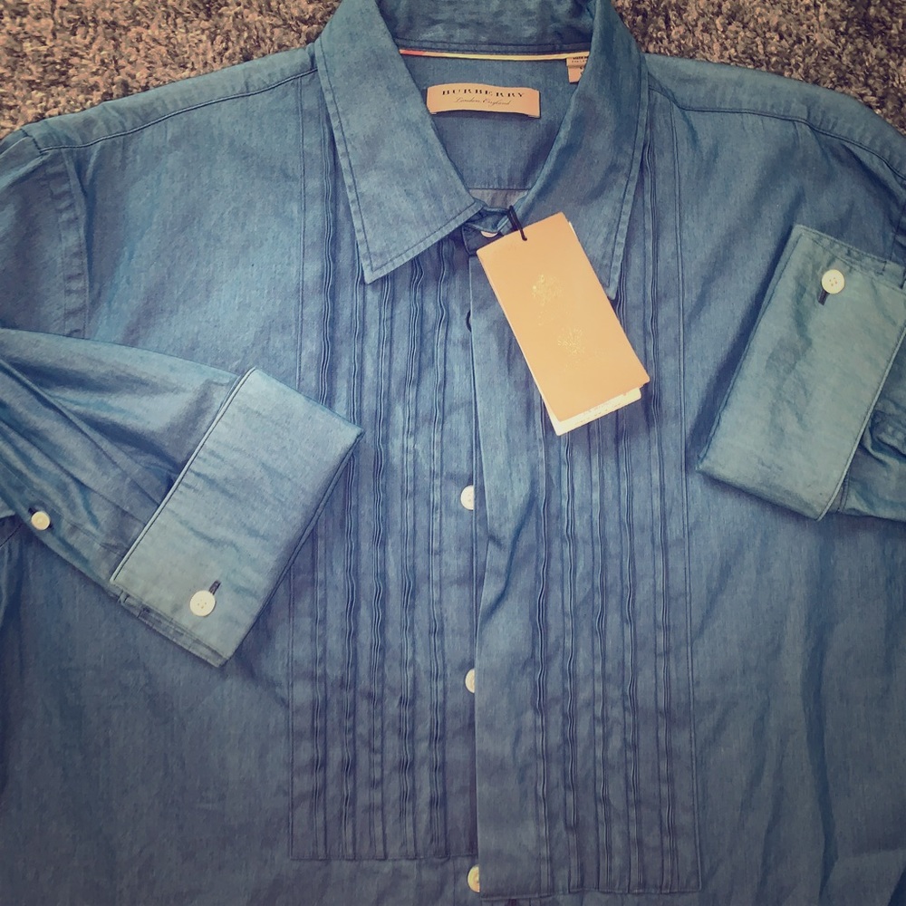 NEW MENS BURBERRY LONG SLEEVED BUTTON-DOWN